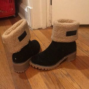 Brand new never worn black suede/sheepskin bootie!